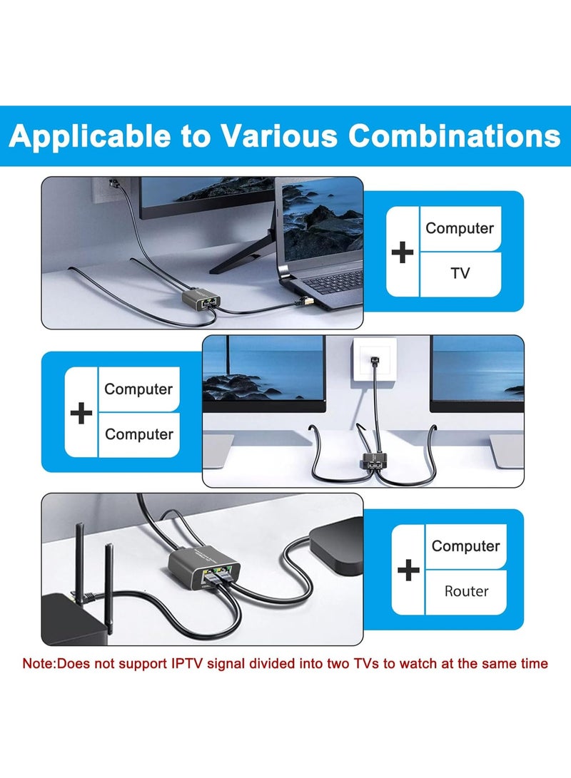 موزّع إنترنت إيثرنت 1 إلى 2 – سرعة عالية 1000 ميجابت – عملي وسهل الاستخدام لتوصيل أكثر من جهاز - Image 3